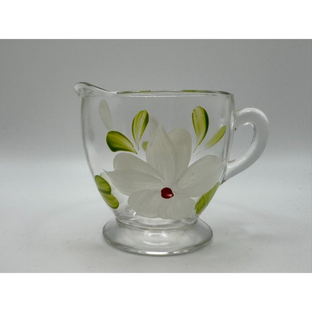 Vintage Bartlett Collins Creamer White Flowers Red Centre Gay Fad 50’s Vintage